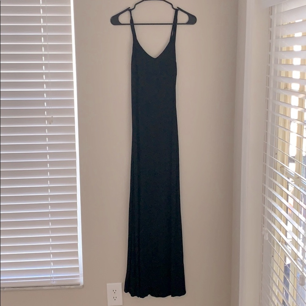 Tobi Black Strappy Maxi Dress